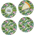 Flamingo & Camping Glass Appetizer / Dessert Plates 8" - Set of 4 (Personalized)