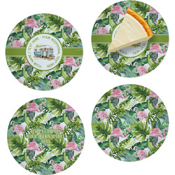 Flamingo & Camping Glass Appetizer / Dessert Plates 8" - Set of 4 (Personalized)