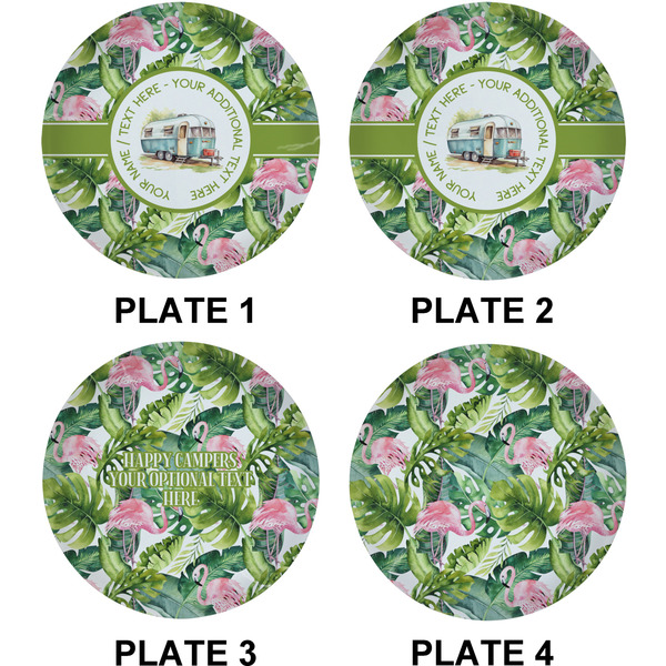 Flamingo & Camping Set of Lunch / Dinner Plates (Approval)
