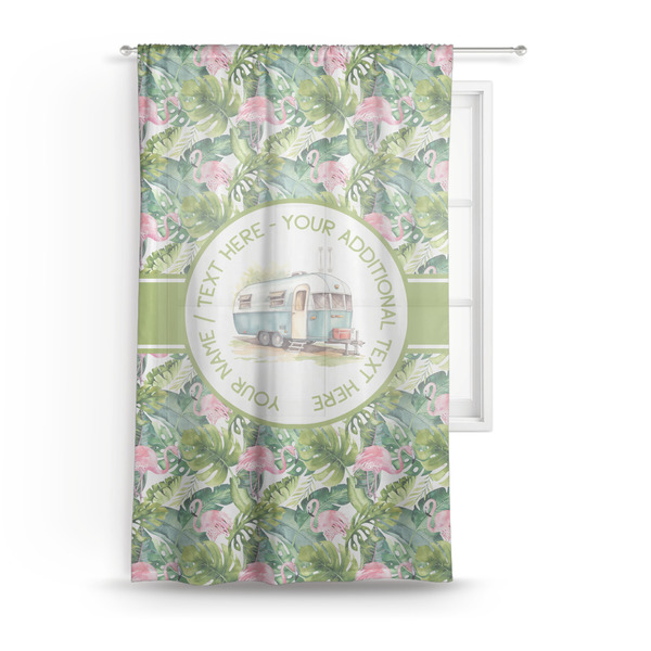 Custom Flamingo & Camping Sheer Curtain (Personalized)