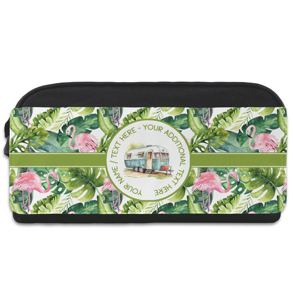 Custom Flamingo & Camping Shoe Bag (Personalized)