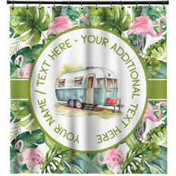 Flamingo & Camping Shower Curtain (Personalized)