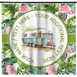 Flamingo & Camping Shower Curtain - Custom Size (Personalized)
