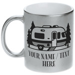 Flamingo & Camping Metallic Silver Mug