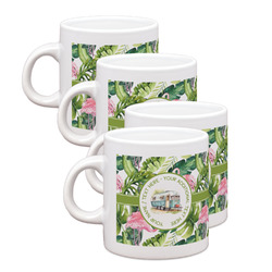 Flamingo & Camping Single Shot Espresso Cups - Set of 4 (Personalized)