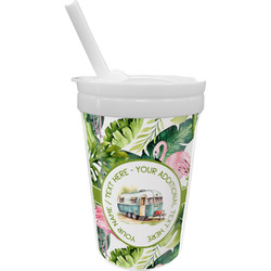 Flamingo & Camping Sippy Cup with Straw (Personalized)