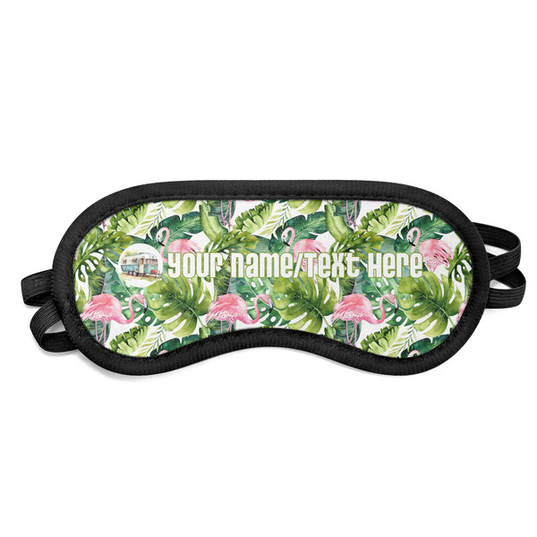Custom Flamingo & Camping Sleeping Eye Mask - Small