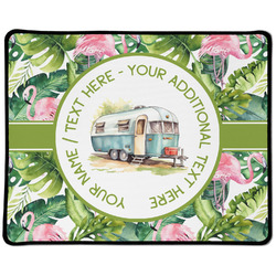 Flamingo & Camping Gaming Mouse Pad - Large - 12.5" x 10" (Personalized)