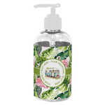 Flamingo & Camping Plastic Soap / Lotion Dispenser - 8 oz - Small - White (Personalized)