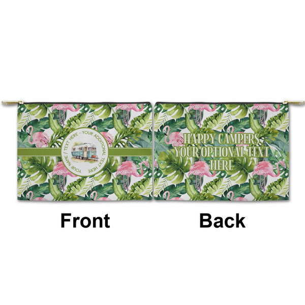 Flamingo & Camping Small Zipper Pouch Approval (Front and Back)