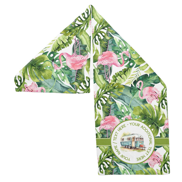 Flamingo & Camping Sports Towel Folded - Both Sides Showing