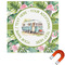 Flamingo & Camping Square Car Magnet - 6" (Personalized)