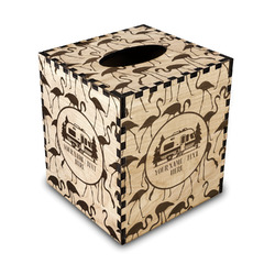 Flamingo & Camping Wood Tissue Box Cover