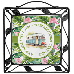 Flamingo & Camping Square Trivet (Personalized)