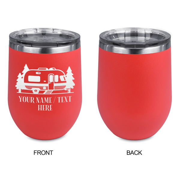Flamingo & Camping Stainless Wine Tumblers - Coral - Single Sided - Approval