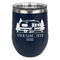Flamingo & Camping Stemless Stainless Steel Wine Tumbler - Navy - Double-Sided