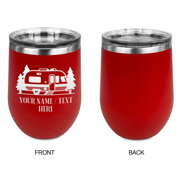 Flamingo & Camping Stainless Wine Tumblers - Red - Single Sided - Approval