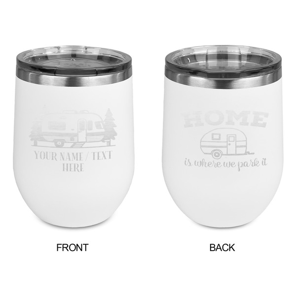 Flamingo & Camping Stainless Wine Tumblers - White - Double Sided - Approval