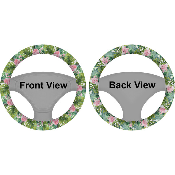 Flamingo & Camping Steering Wheel Cover- Front and Back