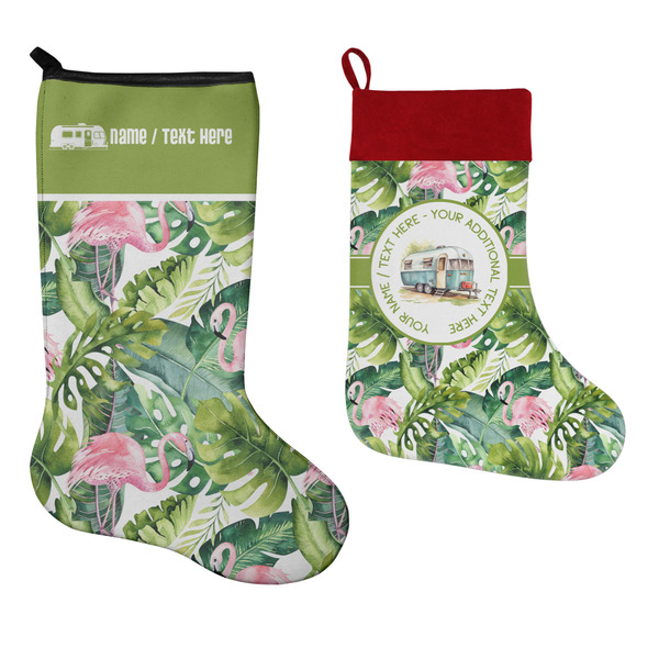 Flamingo & Camping Stockings - Side by Side compare