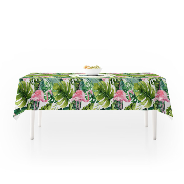 Flamingo & Camping Tablecloths (58"x102") - LIFESTYLE (side view)