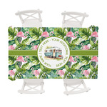 Flamingo & Camping Tablecloth - 58" x 102" (Personalized)