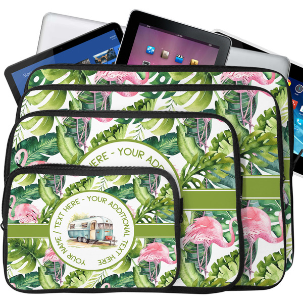 Flamingo & Camping Tablet & Laptop Case Sizes