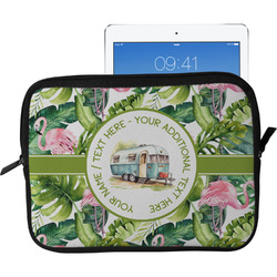 Flamingo & Camping Tablet Case / Sleeve - Large (Personalized)