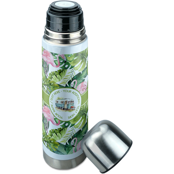 Flamingo & Camping Thermos - Lid Off