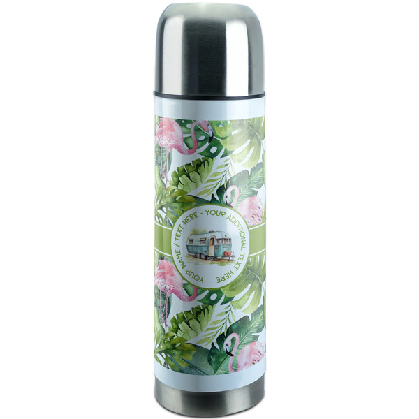 Custom Flamingo & Camping Stainless Steel Thermos (Personalized)