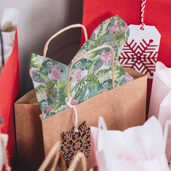 Flamingo & Camping Tissue Paper - In Gift Bag