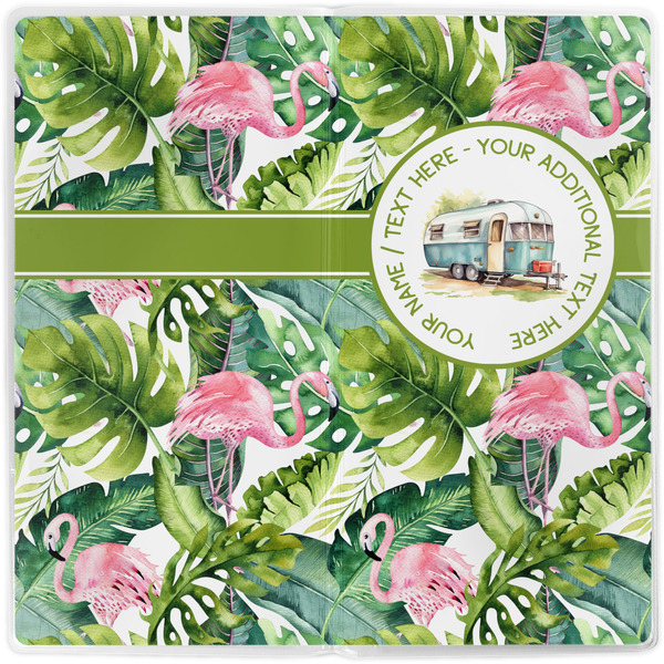 Flamingo & Camping Vinyl Document Wallet - Apvl