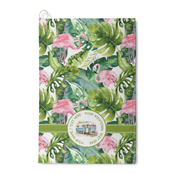 Flamingo & Camping Waffle Weave Golf Towel (Personalized)