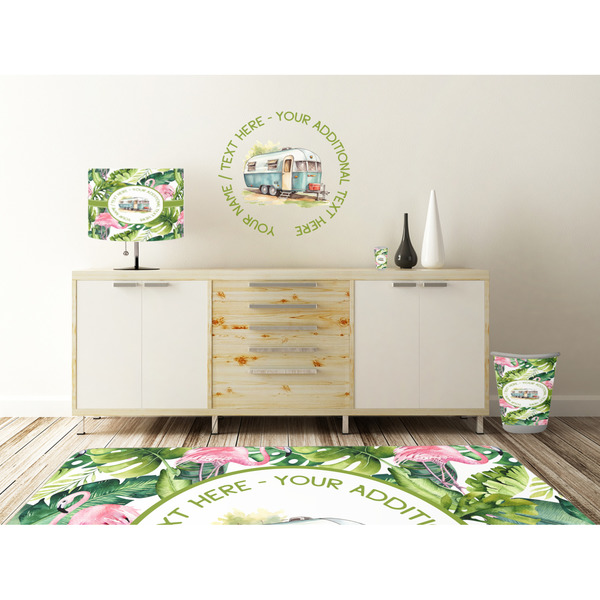 Flamingo & Camping Wall Graphic Decal Wooden Desk