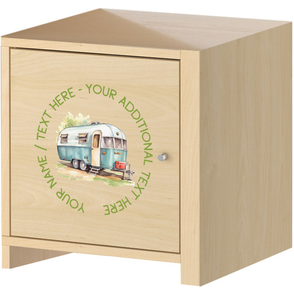 Flamingo & Camping Wall Graphic on Wooden Cabinet