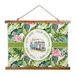 Flamingo & Camping Wall Hanging Tapestry - Wide (Personalized)