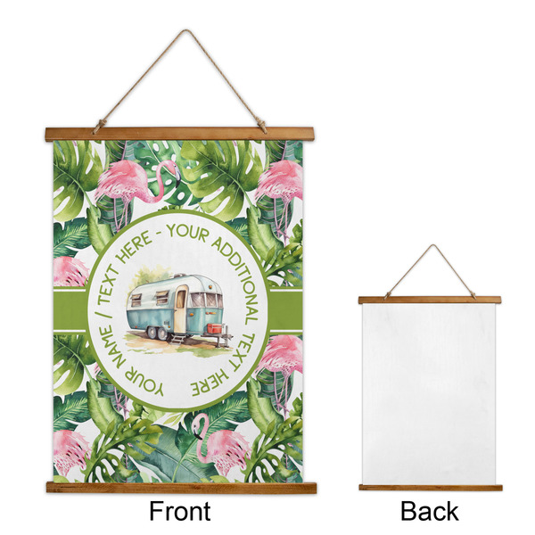 Flamingo & Camping Wall Hanging Tapestry - Portrait - Front & Back