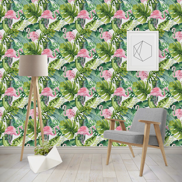Custom Flamingo & Camping Wallpaper & Surface Covering