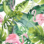 Flamingo & Camping Wallpaper & Surface Covering - Water Activated - 24" x 24" Sample