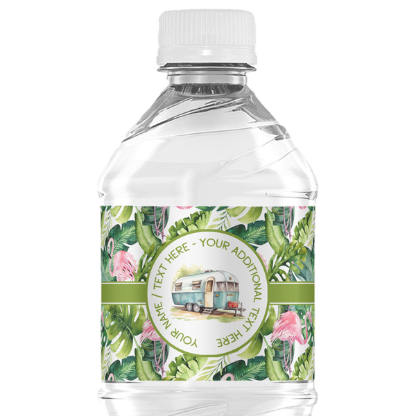 Custom Flamingo & Camping Water Bottle Labels - Custom Sized (Personalized)
