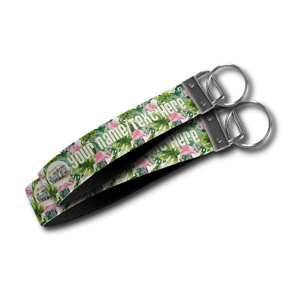 Flamingo & Camping Webbing Keychain FOBs - Size Comparison