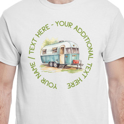 Flamingo & Camping T-Shirt - White - XL (Personalized)