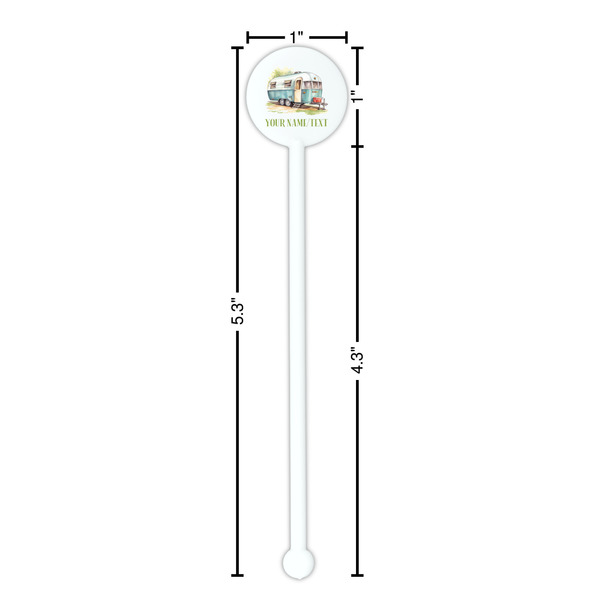 Flamingo & Camping White Plastic 5.5" Stir Stick - Round - Dimensions