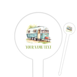 Flamingo & Camping Round Plastic Food Picks