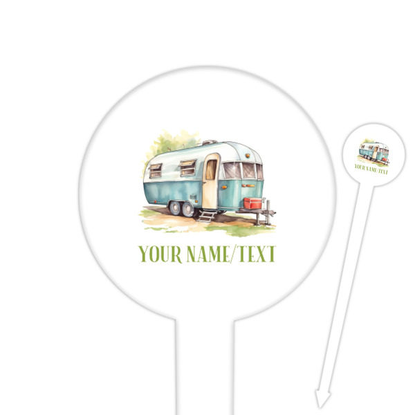 Custom Flamingo & Camping Round Plastic Food Picks