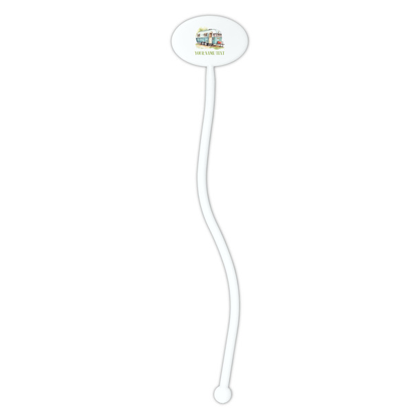 Flamingo & Camping White Plastic 7" Stir Stick - Oval - Single Stick