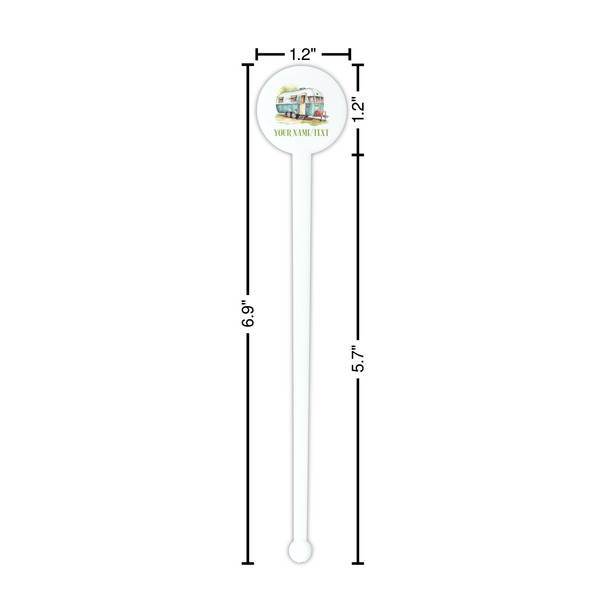 Flamingo & Camping White Plastic 7" Stir Stick - Round - Dimensions