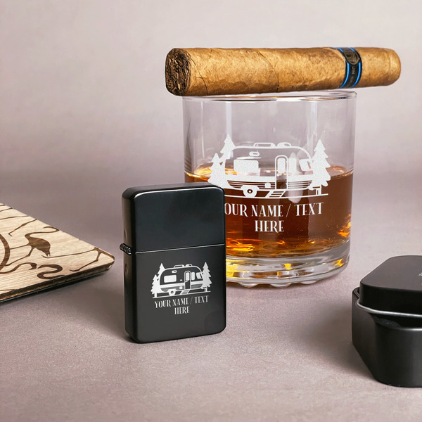 Flamingo & Camping Windproof Lighters - Black - In Context