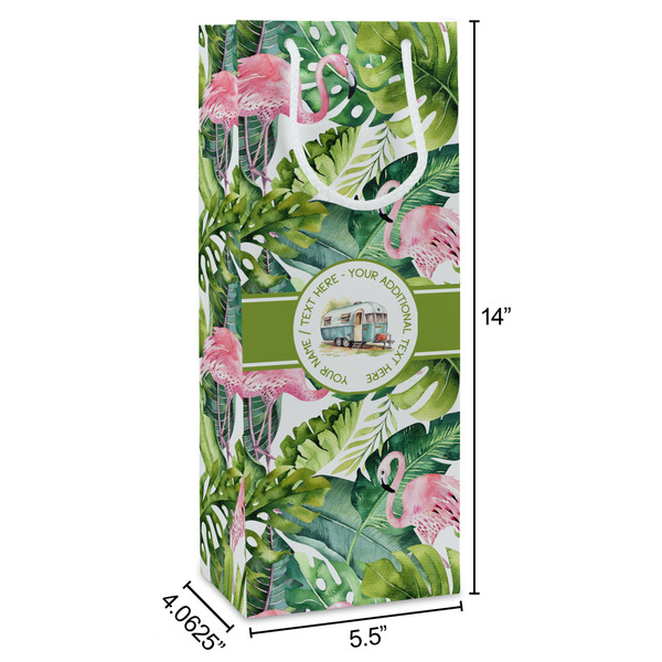 Flamingo & Camping Wine Gift Bag - Dimensions
