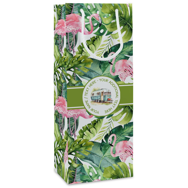 Custom Flamingo & Camping Wine Gift Bags (Personalized)